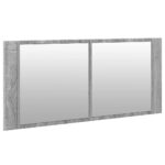 Armoire à miroir à LED de bain gris sonoma 100x12x45 cm – Image 4