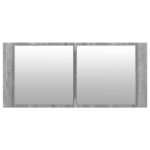Armoire à miroir à LED de bain gris sonoma 100x12x45 cm – Image 5