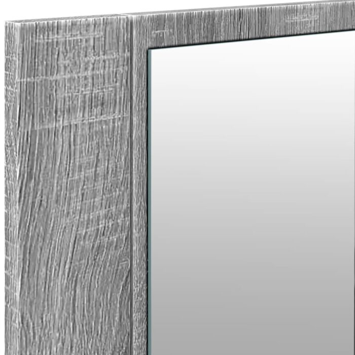 Armoire à miroir à LED de bain gris sonoma 100x12x45 cm – Image 8