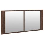 Armoire à miroir à LED de bain chêne marron 100x12x45 cm – Image 4