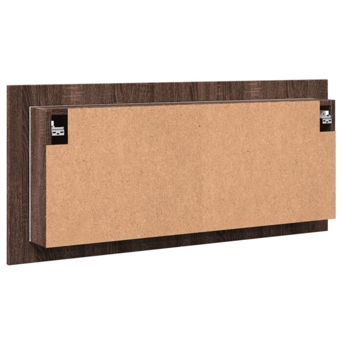 Armoire à miroir à LED de bain chêne marron 100x12x45 cm – Image 7
