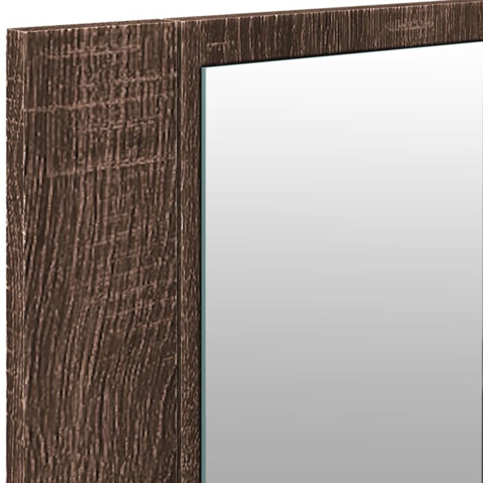 Armoire à miroir à LED de bain chêne marron 100x12x45 cm – Image 8