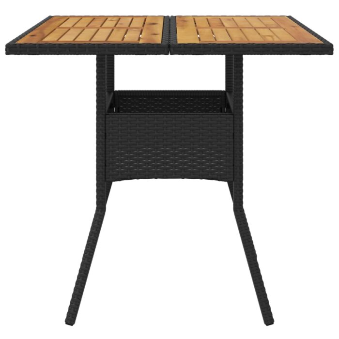 Table de jardin et dessus en bois d'acacia noir résine tressée – Image 2