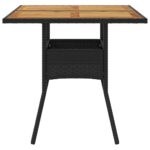 Table de jardin et dessus en bois d'acacia noir résine tressée – Image 3