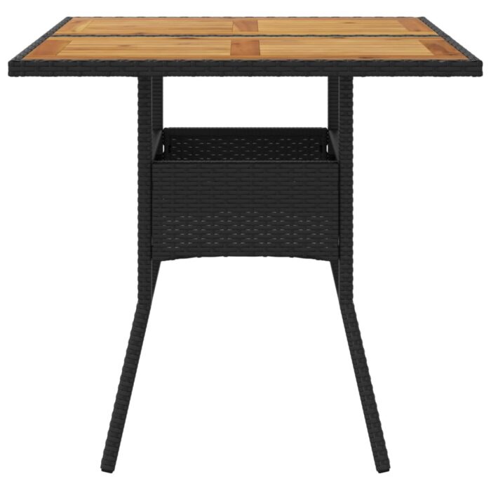 Table de jardin et dessus en bois d'acacia noir résine tressée – Image 3