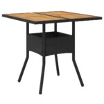 Table de jardin et dessus en bois d'acacia noir résine tressée – Image 4