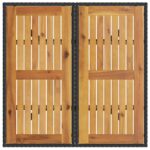 Table de jardin et dessus en bois d'acacia noir résine tressée – Image 5