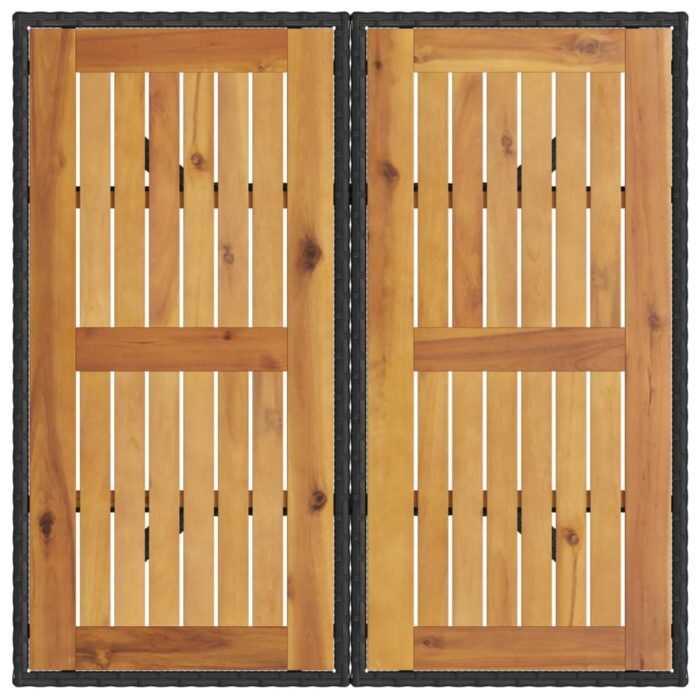 Table de jardin et dessus en bois d'acacia noir résine tressée – Image 5