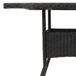 Table de jardin et dessus en bois d'acacia noir résine tressée – Image 7