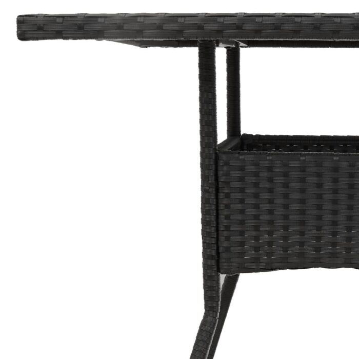 Table de jardin et dessus en bois d'acacia noir résine tressée – Image 7