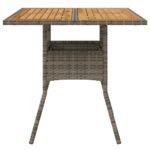 Table de jardin et dessus en bois d'acacia gris résine tressée – Image 2