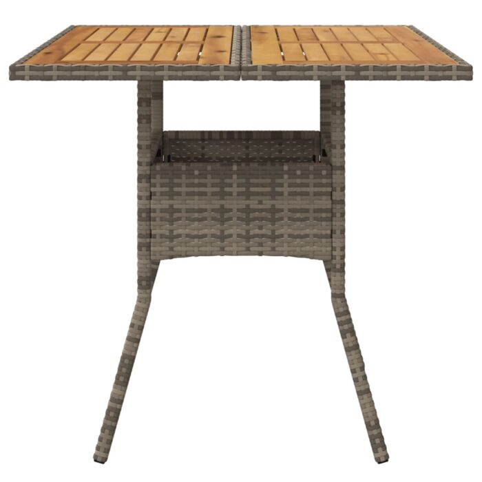 Table de jardin et dessus en bois d'acacia gris résine tressée – Image 2