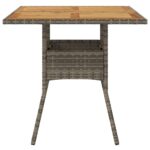 Table de jardin et dessus en bois d'acacia gris résine tressée – Image 3