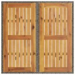 Table de jardin et dessus en bois d'acacia gris résine tressée – Image 5