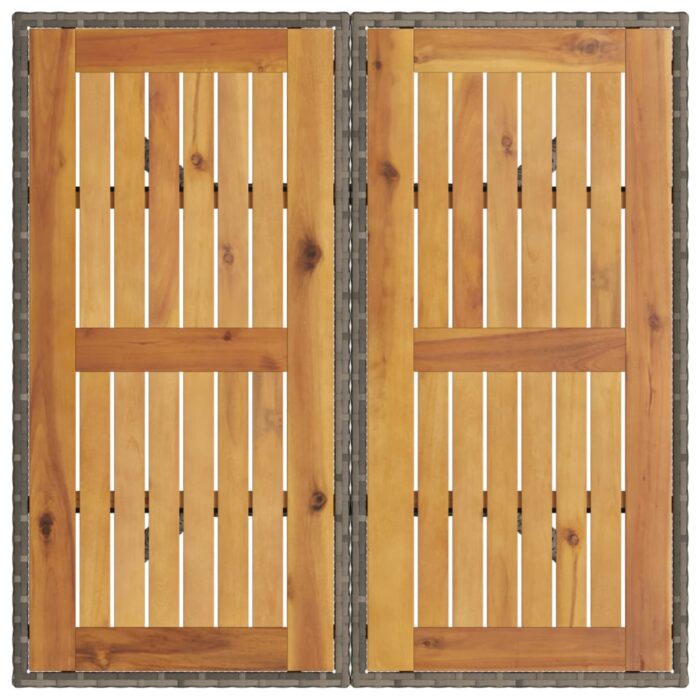 Table de jardin et dessus en bois d'acacia gris résine tressée – Image 5