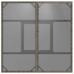 Table de jardin dessus en verre gris 80x80x75 cm résine tressée – Image 5