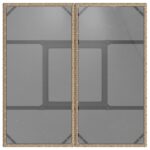 Table de jardin dessus en verre beige 80x80x75cm résine tressée – Image 5