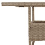 Table de jardin dessus en verre beige 80x80x75cm résine tressée – Image 7