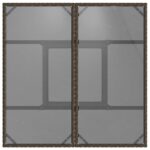 Table de jardin avec dessus en verre marron résine tressée – Image 5