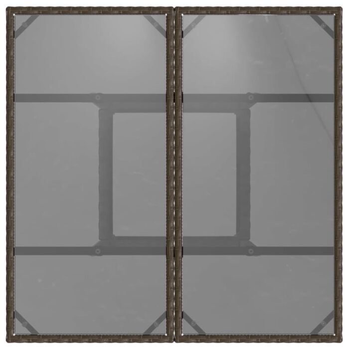 Table de jardin avec dessus en verre marron résine tressée – Image 5