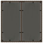 Table de jardin avec dessus en verre marron résine tressée – Image 5