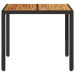 Table de jardin et dessus en bois d'acacia noir résine tressée – Image 2