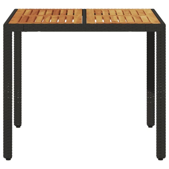 Table de jardin et dessus en bois d'acacia noir résine tressée – Image 2