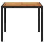 Table de jardin et dessus en bois d'acacia noir résine tressée – Image 3