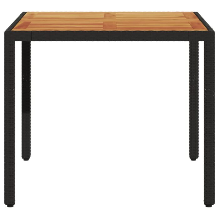 Table de jardin et dessus en bois d'acacia noir résine tressée – Image 3