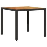 Table de jardin et dessus en bois d'acacia noir résine tressée – Image 4