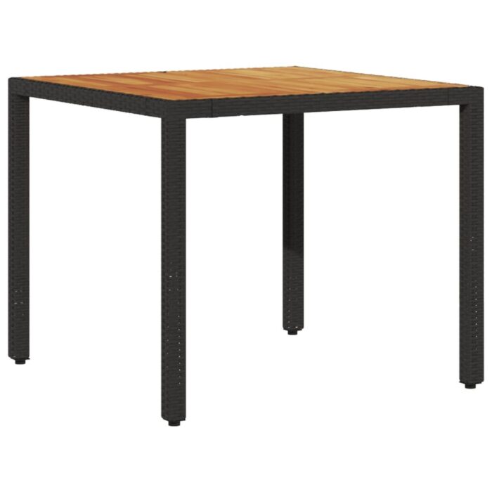 Table de jardin et dessus en bois d'acacia noir résine tressée – Image 4