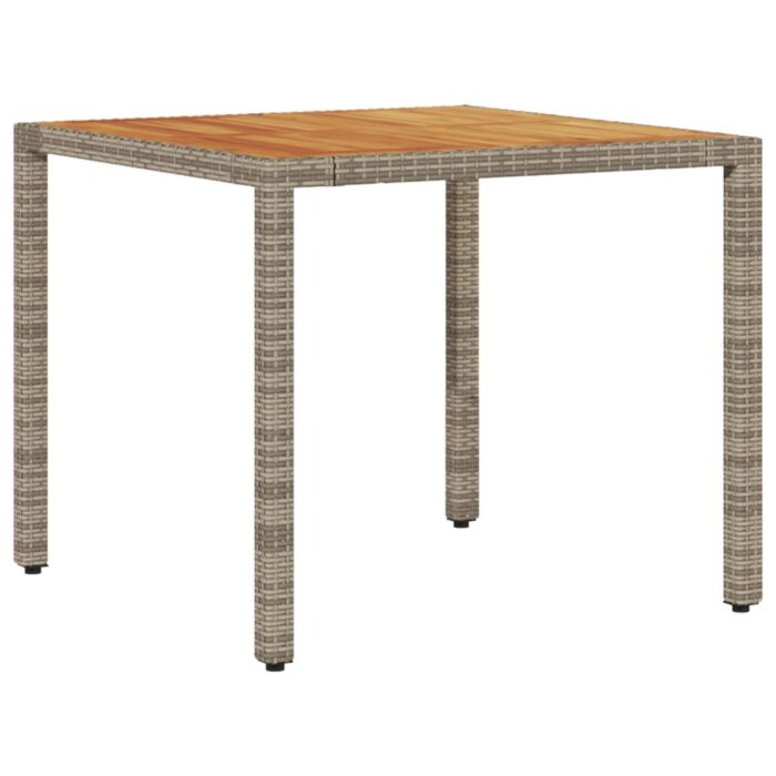 VXL8721012264564_g_en_hd_4.jpg Table de jardin et dessus en bois d'acacia gris résine tressée – Image 4