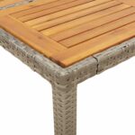 Table de jardin et dessus en bois d'acacia gris résine tressée – Image 6