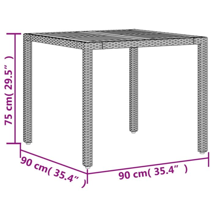 VXL8721012264564_g_en_hd_9.jpg Table de jardin et dessus en bois d'acacia gris résine tressée – Image 9