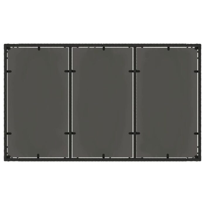 Table de jardin dessus en verre Noir 150x90x75cm Résine tressée – Image 5