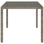 Table de jardin dessus en verre Gris 150x90x75cm Résine tressée – Image 3