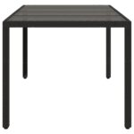 Table de jardin dessus en verre Noir 190x90x75cm Résine tressée – Image 3