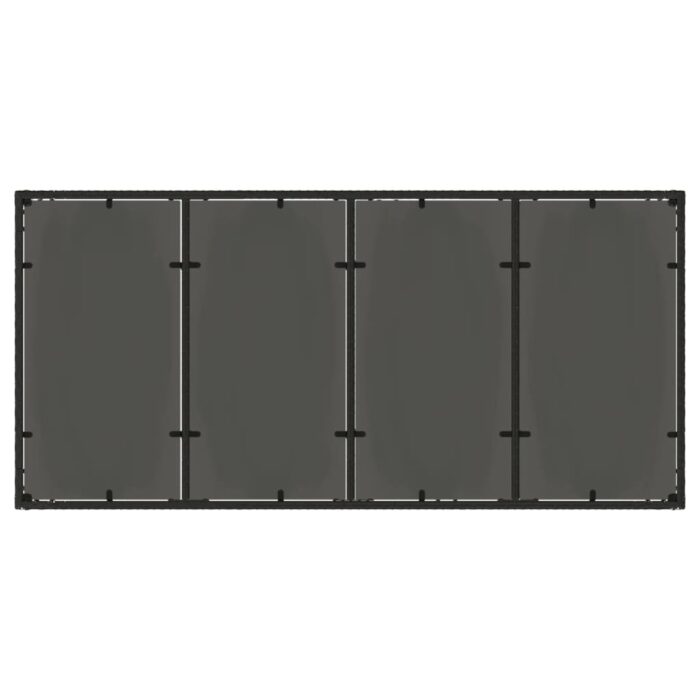 Table de jardin dessus en verre Noir 190x90x75cm Résine tressée – Image 5