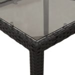 Table de jardin dessus en verre Noir 190x90x75cm Résine tressée – Image 6