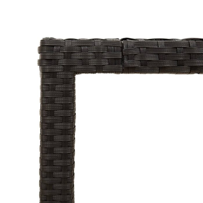 Table de jardin dessus en verre Noir 190x90x75cm Résine tressée – Image 7