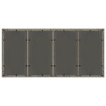 Table de jardin dessus en verre Gris 190x90x75cm Résine tressée – Image 5