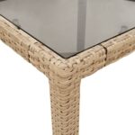 Table de jardin avec dessus en verre beige résine tressée – Image 6