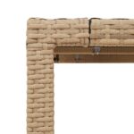 Table de jardin avec dessus en verre beige résine tressée – Image 7