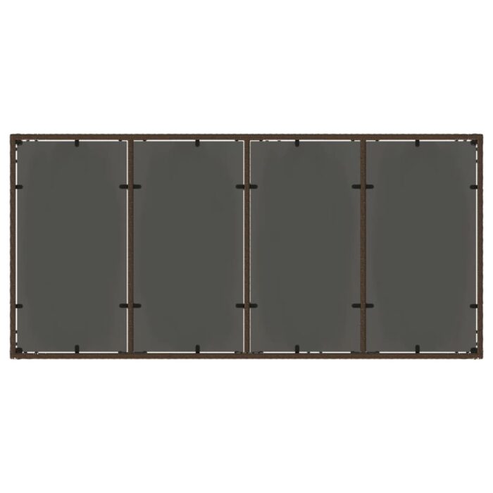 Table de jardin avec dessus en verre marron résine tressée – Image 5