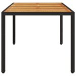 Table de jardin et dessus en bois d'acacia noir résine tressée – Image 3