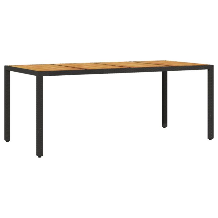 Table de jardin et dessus en bois d'acacia noir résine tressée – Image 4