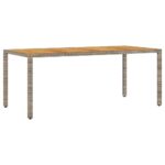 Table de jardin et dessus en bois d'acacia gris résine tressée – Image 4