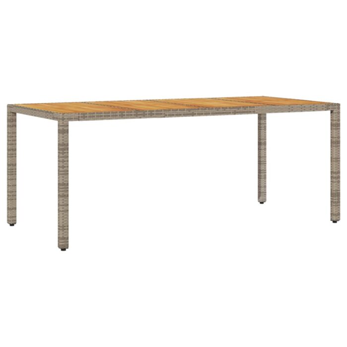 Table de jardin et dessus en bois d'acacia gris résine tressée – Image 4