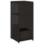 Armoire de rangement de jardin noir 50x55x115 cm résine tressée – Image 7