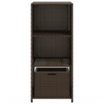 Armoire de rangement jardin marron 50x55x115 cm résine tressée – Image 5
